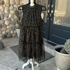 Little black dress with gold stars